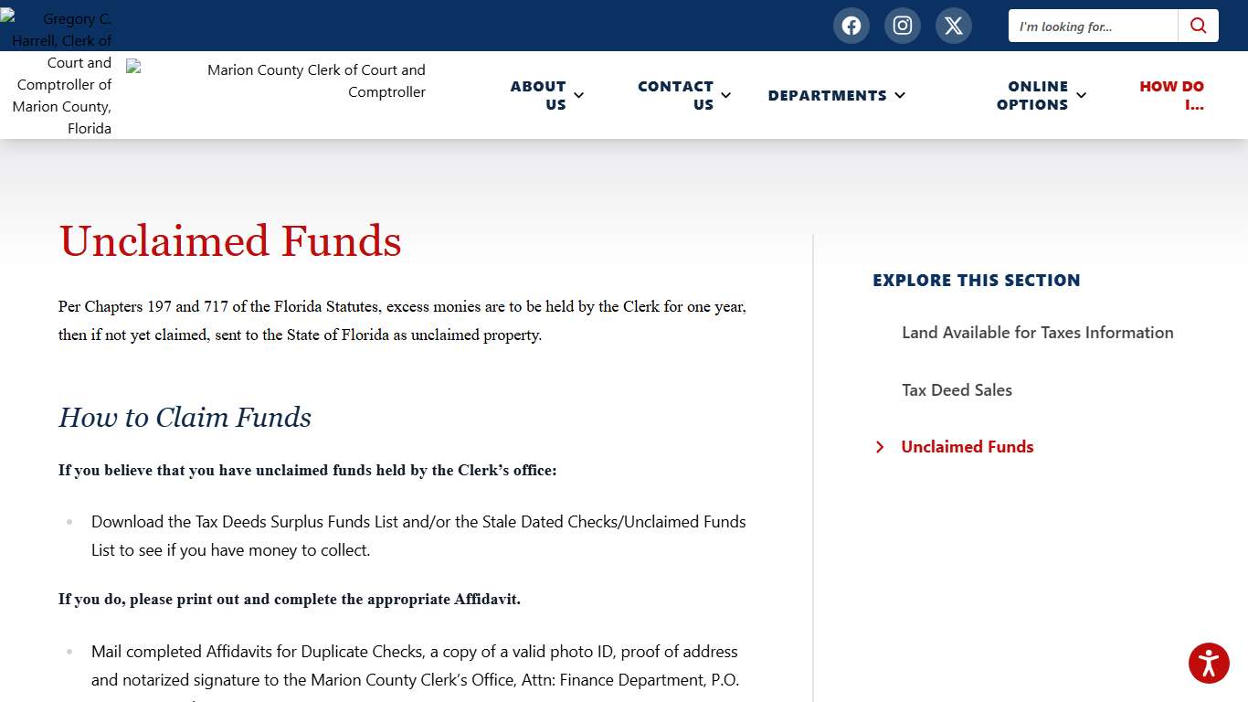 Unclaimed Funds | Marion County Clerk of Court and Comptroller